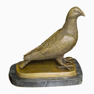 Pigeon de Course en Bronze, 20ème Siècle