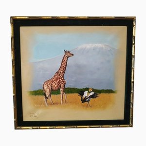 David J Perkins, Giraffe, 1960s, Acrylic on Linen, Framed