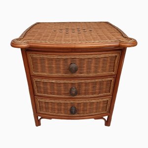 Vintage Chest of Drawers in Rattan Wicker Cane Bamboo and Bentwood