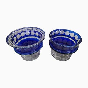 Vintage Arnstadt Crystal Bowls in Cobalt Blue, 1970