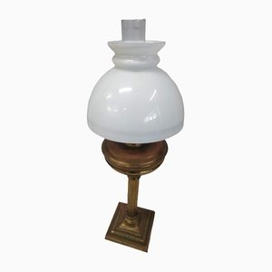 Large Antique Duplex Oil Lamp in Brass