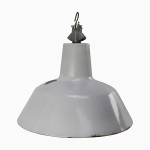 Lámparas colgantes holandesas industriales esmaltadas en gris de Philips