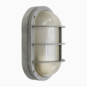 Industrielle graue Aluminium Milchglas Wandlampen Scones
