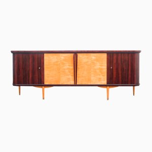 Rosewood and Maple Sideboard Buffet, 1950s