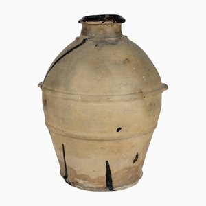 Antique Italian Amphora Jar in Glazed Terracotta