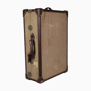 Vintage Fabric & Leather Travel Trunk, 1945