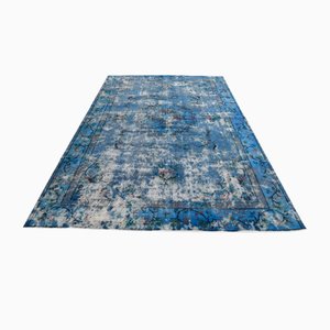 Blauer Vintage Vintage Wollteppich