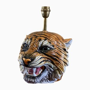 Italienische Tiger Keramik Tischlampe, 1970er