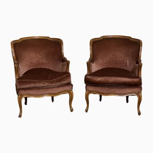 French Bergere Armchairs, Set of 2