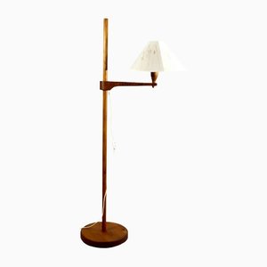 Staken Floor Lamp in Pine with Shade in Paper by Carl Malmsten, 1940s