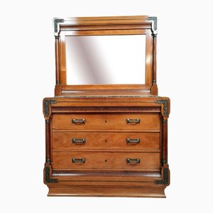 Vintage Blond Mahogany Drust of Psyche Dresser, 1880s