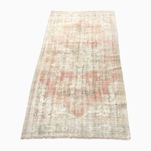 Antique Modern Turkey Faded Area Oushak Rug