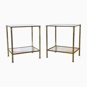 Vintage Bronze Brass Side Tables, 1960s, Set of 2