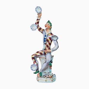 Estatua de malabarista vintage de porcelana de Peter Strang para Meissen