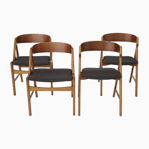 Vintage Danish Chairs in Teak by Henning Kjaernulf, 1960s, Set of 4