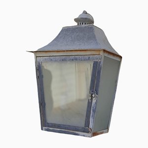 Vintage Spanish Outdoor Lamp in Metal and Glass