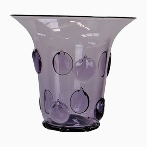 Vaso vintage in vetro di Murano con gocce