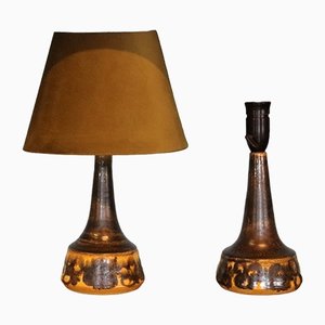 Vintage Ceramic Table Lamps from Danish Bornholm, 1960s, Set of 2