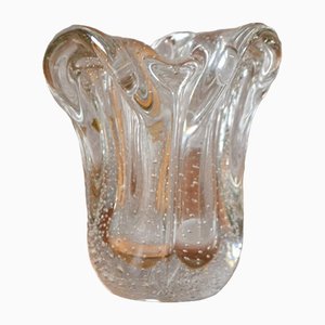 Vintage French Bullé Glass Vase by Pierre Schneider