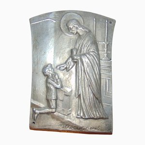 Vorkriegs Wandbehang von Jesus mit Kind