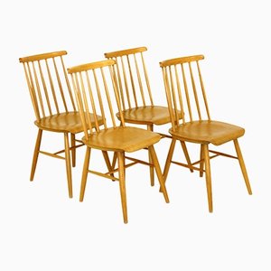 Chaises Blinstol Vintage en Hêtre, Suède, 1960s, Set de 4