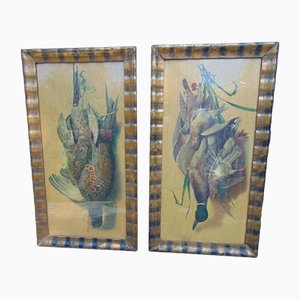 Art Deco Hunting Paintings, Paint, Framed, Set of 2