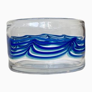 Cuenco Sweden Blue Waves de vidrio artístico de Johansfors
