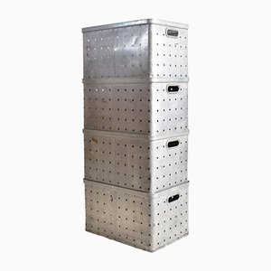 Vintage Stapelbox aus Aluminium
