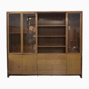 Vintage Wood and Glass Bookcase by Pierre Balmain