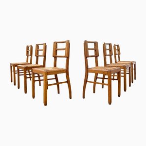 Chairs in Oak by Pierre Cruège, 1950, Set of 6