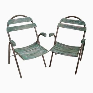 Fauteuils Pliants de Bistrot Vintage, France, Set de 2