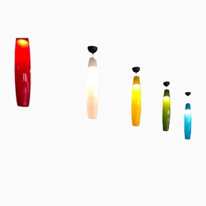 Gelbe Hängelampe aus Muranoglas von Alessandro Pianon für Vistosi, Italien, 1960er