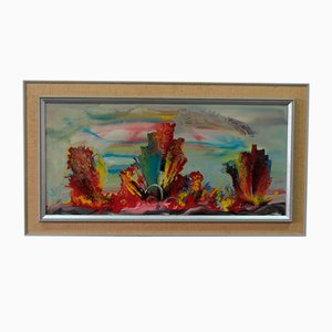 Gustav Selton, Schwedisches Abstraktes Gemälde, 1960er, Öl auf Leinwand, Gerahmt