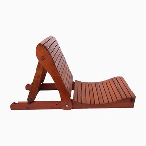 Mid-Century Adjustable Wooden Children's Beach Chair