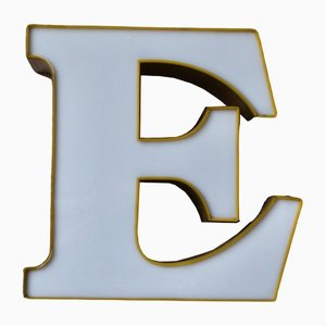 Panneau Lettre E Vintage Bicolore
