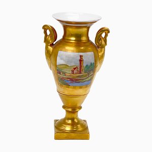 Vase Néoclassique en Porcelaine avec Ornements Peints à la Main par Jacob Petit