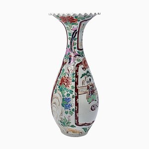 Japanese Imari Porcelain Trumpet Neck Floor Vase, 1930s