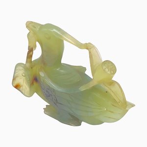 Escultura de pájaro de jade antigua tallada, China, siglo XX