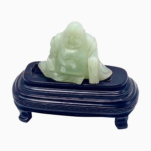 Figura china de jade tallado, Budai, década de 1900