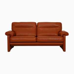 Sofá de tres plazas DS 70 de cuero marrón de De Sede