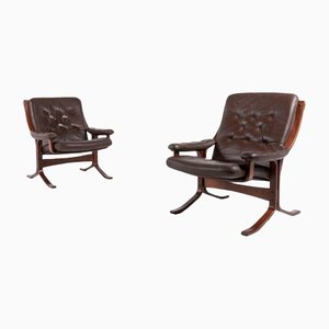Vintage Scandinavian Lounge Chairs from Ekornes, Set of 2
