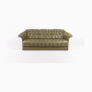 Canapé Chesterfield en Cuir Vert de Skippers, Danemark