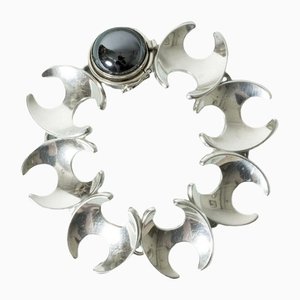 Silver and Hematite 130B Bracelet by Henning Koppel