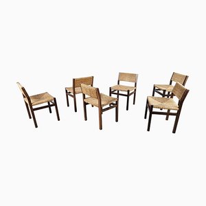 SE82 Wicker Dining Chairs by Martin Visser, 1970s, Set of 6