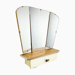 Vintage Wall Dressing Table with Triptych Mirror