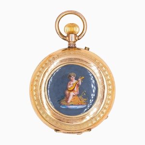 18th Century Monachina Pocket Watch in Gold and Enamels