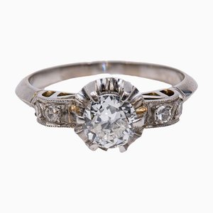 Antiker Ring aus Platin und Diamant, 1930er