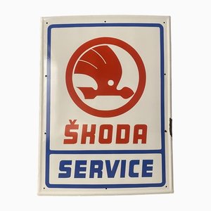 Insegna Skoda vintage smaltata, anni '60