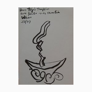 Hugh Weiss, Barque, Ink on Paper