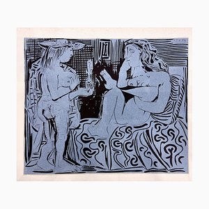 After Pablo Picasso, Two Women, 1959, Linocut